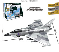 Jouets d'avion de chasse militaire à friction en plastique ABS inertiel HDX pour enfants avec son, certifiés CE