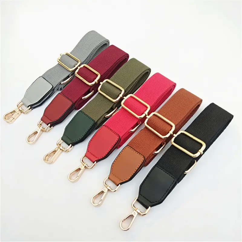 Custom logo Wide Shoulder Webbing Belt Solid Color Leather Bag Accessories Adjustable Ribbon Handbag Strap