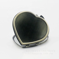 DIY métal uni vieux antique ancien miroir verre compact miroir poche miroir bronzé