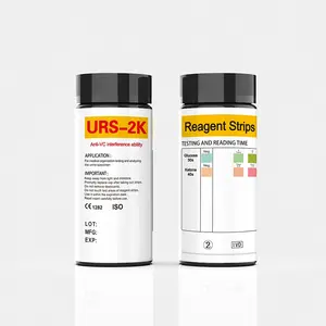 URS-2K-prueba de diagnóstico para diabéticos en casa, tiras de prueba de glucosa, Ketone y orina