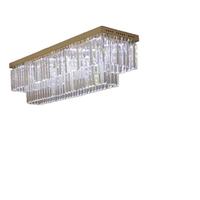 Lustre de plafond rectangulaire moderne de luxe en cristal K9 pour salon, salle à manger, hall d'hôtel, chambre à coucher
