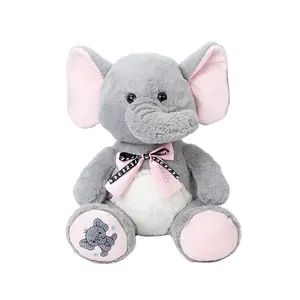 Elefante de peluche animal de peluche elefante de peluche de juguete orejas grandes ingenio pajarita elefante gris suave peluche animal de juguete