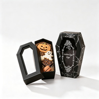 Boîte cadeau rigide en forme de cercueil, logo personnalisé, emballage en papier de luxe, boîte à friandises d'Halloween en carton écologique