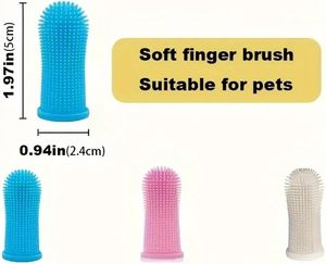 <b>Pet</b> Dental Care Silicone 360 Degree Puppy <b>Pet</b> Dog Tooth <b>Brush</b> Finger Toothbrush Kit with Soft Bristles for Teeth Cleaning - Product Image 2