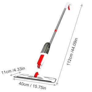 Serpillère rotative à 360° avec tampon en microfibre plat, essorage facile et manche télescopique pour la maison et le bureau - Product Image 2