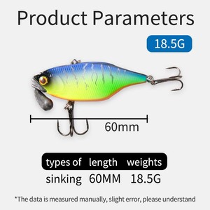 Señuelo Vibrador Yajie de 18.5g y 60mm con Anzuelo Triple, Cebo de Pesca Biónico para Lubina, Pesca al Aire Libre - Product Image 3