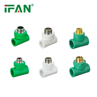 IFAN OEM ODM matériaux de plomberie en plastique femelle mâle PPR polypropylène couleur verte alimentation en eau 20-125mm raccords PPR