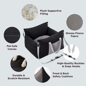 Housse de siège arrière personnalisée pour animaux de compagnie, étanche, portable, voyage, petit chien, rehausseur de voiture, accoudoir central, console centrale, siège avec ceinture - Product Image 2
