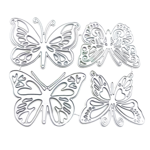AAGU 4-teiliges Set Schmetterling und Herz Metall-Stanzformen für Scrapbooking Prägewerkzeuge Bemaltes Modell Handgefertigte Metall-Bastelwerkzeuge - Product Image 1
