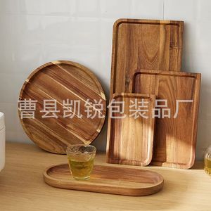 Wooden Serving <b>Tray</b> Rectangle For Food Eco Friendly Home Kitchen Use Cake Plate <b>Tea</b> <b>Tray</b> - Product Image 3
