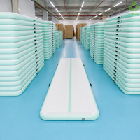 Tapis de gymnastique gonflable Air Track 400x100x15cm avec pompe électrique pour cheerleading, danse, entraînement à domicile, gymnase, fourniture en gros OEM