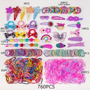 786 Piezas/Juego de Bandas Elásticas de Goma Coloridas para el Cabello, Pinzas y Clips para el Cabello, Accesorios para Niñas para el Regreso a Clases y Uso Diario - Product Image 6