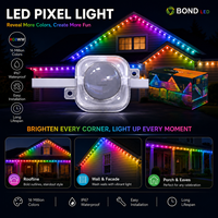Luces LED de Píxeles RGB Permanentes para Exteriores, Resistentes al Agua IP67, con Control por Aplicación, para Aleros, Techos, Decoración Navideña