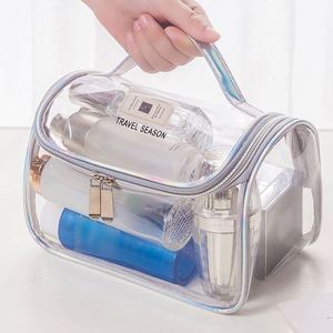 Multifunctional Transparent Makeup <b>Bag</b> Waterproof PVC <b>Wash</b> Storage <b>Bag</b> <b>Large</b> Capacity Travel Makeup <b>Bag</b> - Product Image 1