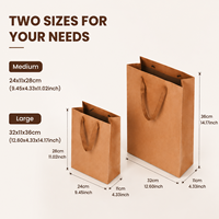 Sacs de courses en papier kraft écologiques, robustes et réutilisables, emballage cadeau biodégradable pour vêtements et thé, logo personnalisé en gros