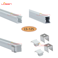 Profil de garde-robe en aluminium LS-125 avec couvercle de diffuseur en PC Plafond encastré dans le mur Lumières linéaires à LED Service de coupe personnalisable