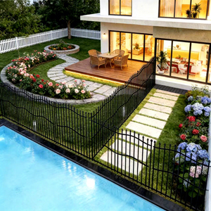 Clôture <span class=keywords><strong>de</strong></span> jardin en tube carré renforcé, antirouille, barrière <span class=keywords><strong>pour</strong></span> animaux, clôture décorative en métal <span class=keywords><strong>pour</strong></span> cour, aire <span class=keywords><strong>de</strong></span> jeux <span class=keywords><strong>pour</strong></span> chiens et animaux <span class=keywords><strong>de</strong></span> compagnie en extérieur - Product Image 6