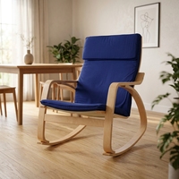 Fauteuil à bascule moderne K/D POANG en bois courbé, structure en bois massif, chaise de loisirs, mobilier de maison, salon, chambre, hôtel, housse amovible