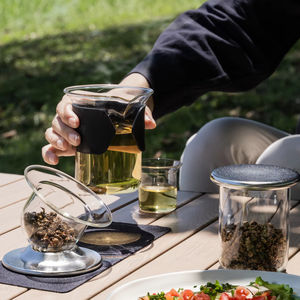 Set di teiera in vetro con impugnatura a nastro portatile, Set di teiera in vetro da 250ml, Set di teiera con 3 <span class=keywords><strong>tazze</strong></span> <span class=keywords><strong>e</strong></span> infusore - Product Image 1