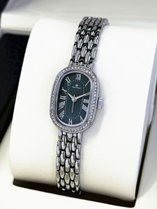 Montre-bracelet de luxe pour femme, style elliptique, élégante, montre à quartz résistante à l'eau, couleur verte - Product Image 1