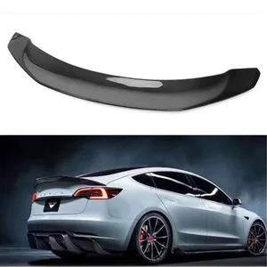 Voor Tesla Model 3 Origineel Model V-Stijl Carbon Glossy Black Spoiler V-Stijl Model 3 Carbon Fiber Wings Spoiler