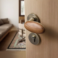 Serrure de porte magnétique silencieuse à commande tactile ambidextre, style moderne du milieu du siècle et chinois, en acier, pour portes en bois de chambre à coucher
