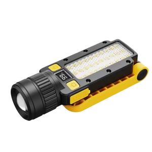 Lampe de plongée multifonctionnelle LED pliable rechargeable par USB, étanche, zoomable, faisceau haut/bas, rouge/bleu, avertissement - Product Image 1