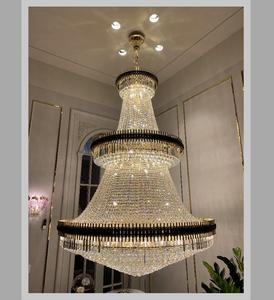 Grand <span class=keywords><strong>lustre</strong></span> en cristal perles de cristal scintillantes or <span class=keywords><strong>et</strong></span> noir luminaire moderne de luxe - Product Image 2