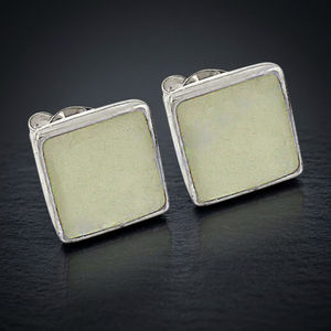 Men's Silver Square Cuff Links with Bezel Setting Onyx Stone Formal Wedding Jewelry - Product Image 4