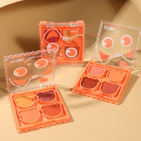 Palette de fards à paupières quatre couleurs, finitions scintillantes et mates, longue tenue, anti-bavures, modèle 8183 pour le maquillage quotidien des étudiants