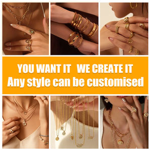 Anneaux en acier inoxydable Mosen Jewelry plaqués or, papillon, cœur, fleur, dragon, soleil, perle, anneau réglable pour femmes, vente en gros - Product Image 6