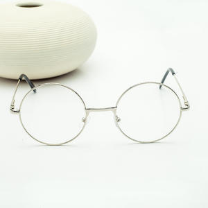 Lunettes de lecture unisexes légères à monture ronde en métal style Prince, verres plats, monture complète couleur or - Product Image 2