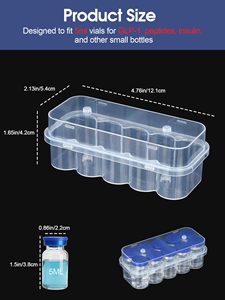 Boîte de rangement portable en plastique PP transparent aseptique pour 2 flacons de 10 ml, pour peptides et poudres lyophilisées, vente en gros - Product Image 2