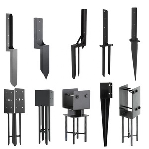 Ancrages robustes en acier pour poteaux de clôture en bois, piquets de sol réglables en U pour le renforcement des clôtures - Product Image 1