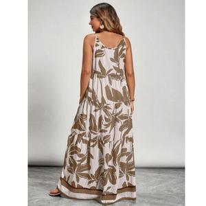 Abito Lungo Maxi Stile Hawaiano <span class=keywords><strong>Aloha</strong></span> Personalizzato per Donna, Stampa Floreale Tropicale, 100% Rayon, Linea A, Taglie Grandi, Stile a Strati per Vacanze - Product Image 2