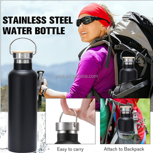 Borraccia sportiva in metallo con Logo personalizzato con coperchio in paglia a bocca larga in acciaio inossidabile a doppia parete bottiglia d'acqua isolata - Product Image 5
