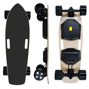 Deo Hub Motor 90Mm Kecepatan Tinggi 22 MPH, Baterai 6000 MAh Remote Control 4 Kecepatan Kick Tail Cruiser Papan Seluncur Listrik dengan Pegangan