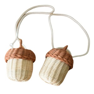 <b>Mini</b> handbag children's prop rattan basket crossbody woven bag travel bamboo cute hanging basket pine cone <b>backpack</b> - Product Image 4