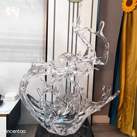 Vincentaa Whosale Art Moderne Hôtel Décoration Résine Sculpture Eau Forme Abstraite Design Intérieur Sculpture