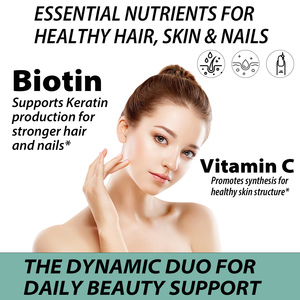 Prix de gros : Gouttes liquides de biotine avec acide L-ascorbique pour des cheveux plus brillants, favorisent la force osseuse, supplément de beauté en gouttes - Product Image 2