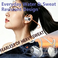 VV11 Headset Konduksi Tulang untuk 5.3, Tahan Air, Layar Digital, Desain Gantung Belakang, Olahraga TWS