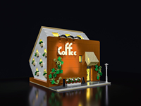 XMORK OEM/ODM Acceptable – Ensemble de blocs de construction créatifs pour café à l'envers de 3118 pièces avec éclairage – Jouets de construction pour adultes