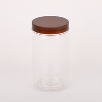 Aangepaste Groothandel 4 Oz 8 Oz 16 Oz Lege Container Doorzichtig Voedsel Blik Huisdier Plastic Pot Met Eenvoudig Open Deksel Schroefdop Voor Snoepkoekje