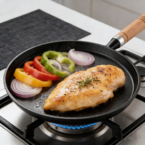 घरेलू और आउटडोर टिकाऊ स्टेक स्किलेट पेन के लिए पर्यावरण के अनुकूल कुकवेयर - Product Image 6