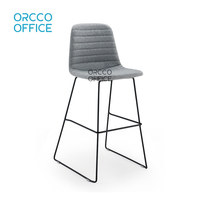 Bureau Maison Cuisine café Bar Chaise En Plastique Shell Sans Bras Cadre En Métal Dossier Repose-pieds Rembourrage Siège Rembourré Tabourets De Bar Chaises
