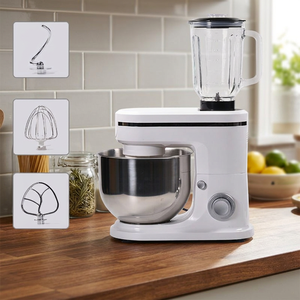 Robot culinaire 6 vitesses avec bol mélangeur 3L en acier inoxydable SUS304, mixeur électrique pour jus, crochet pétrisseur pour pâte/gâteau et moteur en cuivre pur - Product Image 3