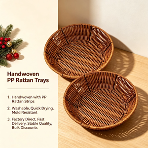 Keranjang Anyaman PP Rattan Multi Ukuran dari Pabrik, Tempat Buah Anyaman Tahan Lama untuk Restoran & Penggunaan Rumah Tangga - Product Image 2