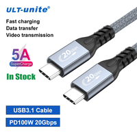 ULT-unite Câble d'alimentation de données de charge USB 3.1 Type C personnalisé pour ordinateur portable 20Gbps 100w 4k 1m 1.5m 2m Câble de téléphone d'extension USB