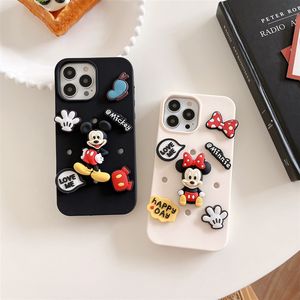 Coque souple pour iPhone 14 Pro Max, 12, 11, 13 (compatible modèles japonais et coréens), motif Mickey et Minnie DIY, pour femme - Product Image 2