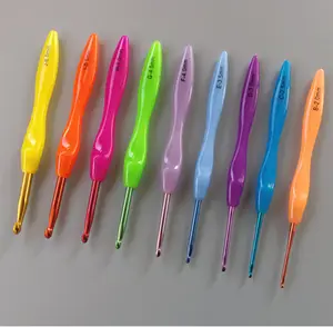 Knitting tools sweater needle ABS plastic handle colored alumina Crochet 9 pieces